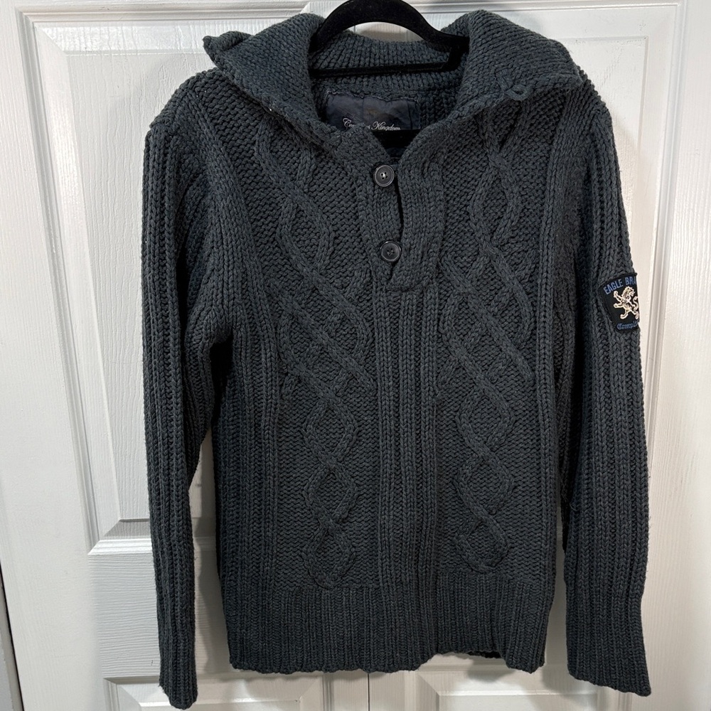 Women's Dark Gray Cable Knit Sweater